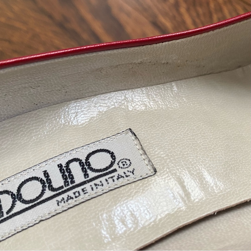 Bandolino Bollo Pumps Dark Red Kid Leather Clip-On Bows Italy Sz 8 *NIB*VTG*80s* - Picture 14 of 15